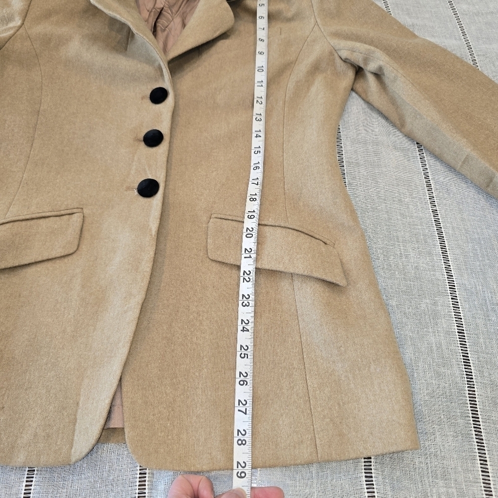 PENDLETON 100% Virgin Wool Size 10 Camel Blazer w/Black Velvet Collar & Button - Picture 7 of 13